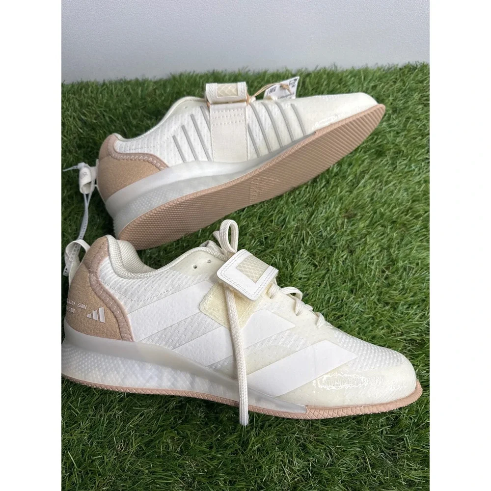 Adidas Adipower Weightlift 3 Shoes Mens 9‎ Womens 10 Off White Pink IH8235 NEW - Picture 5 of 10